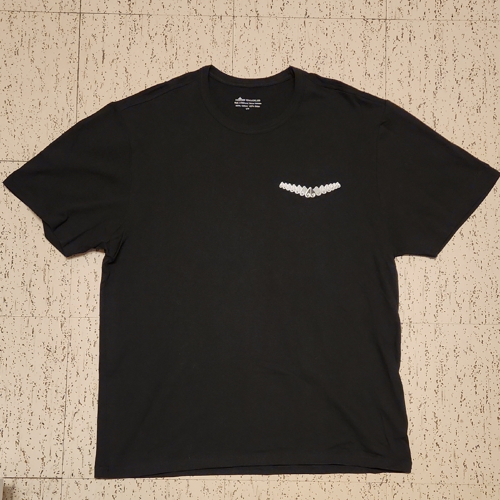 Moose Knuckles Black Cotton Crewneck T-Shirt with White Chest Logo
